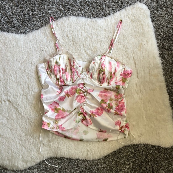 For Love & Lemons Melrose Pleated Bra - Ivory - Picture 6 of 12